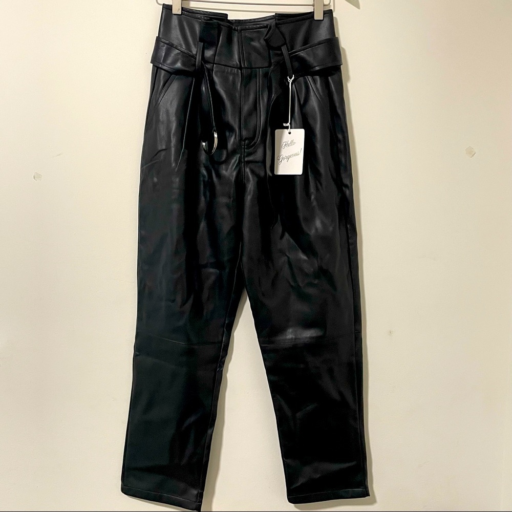 leather pants black colors Size-M